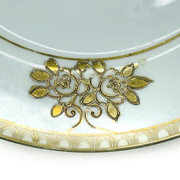 Vintage Noritake Hand Painted Gold and White Dessert Plate 6.5” - Picture 2 of 6